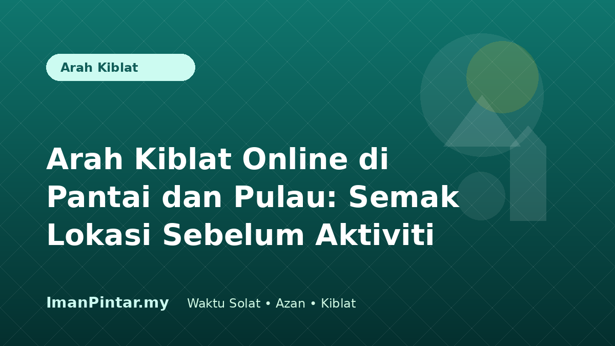 Pengguna menyemak arah kiblat online di kawasan pantai menggunakan telefon