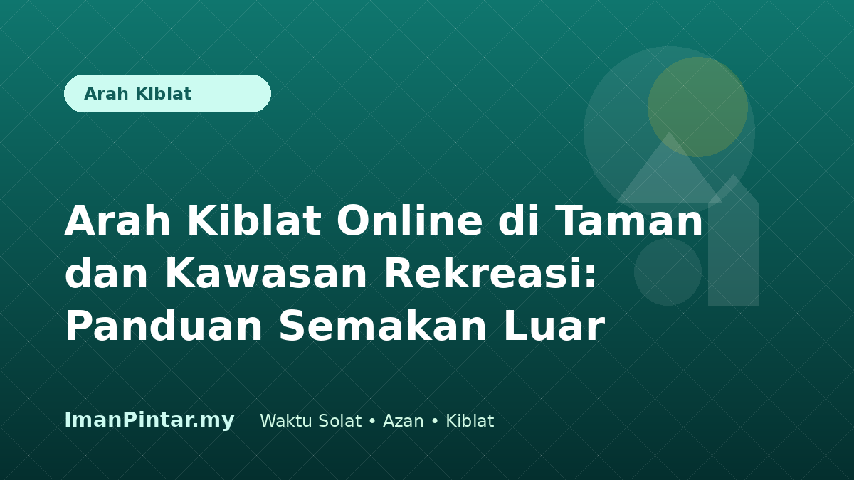 Pengguna menyemak arah kiblat online di taman rekreasi menggunakan telefon