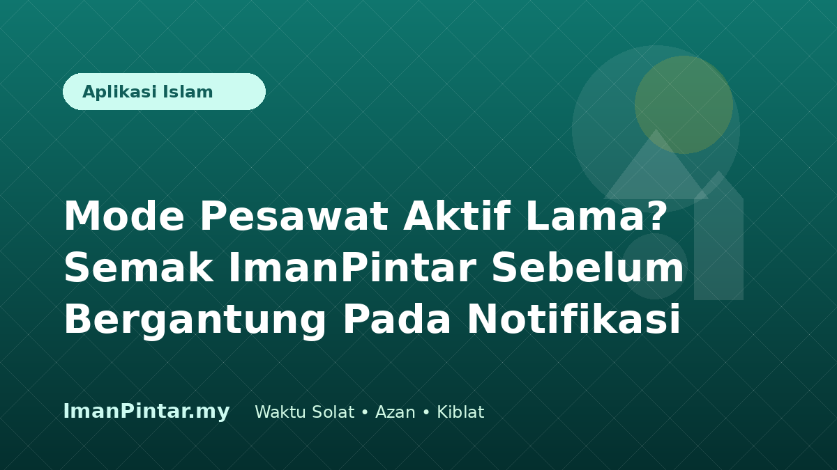 Foto stok landskap telefon dalam mode pesawat dengan aplikasi waktu solat