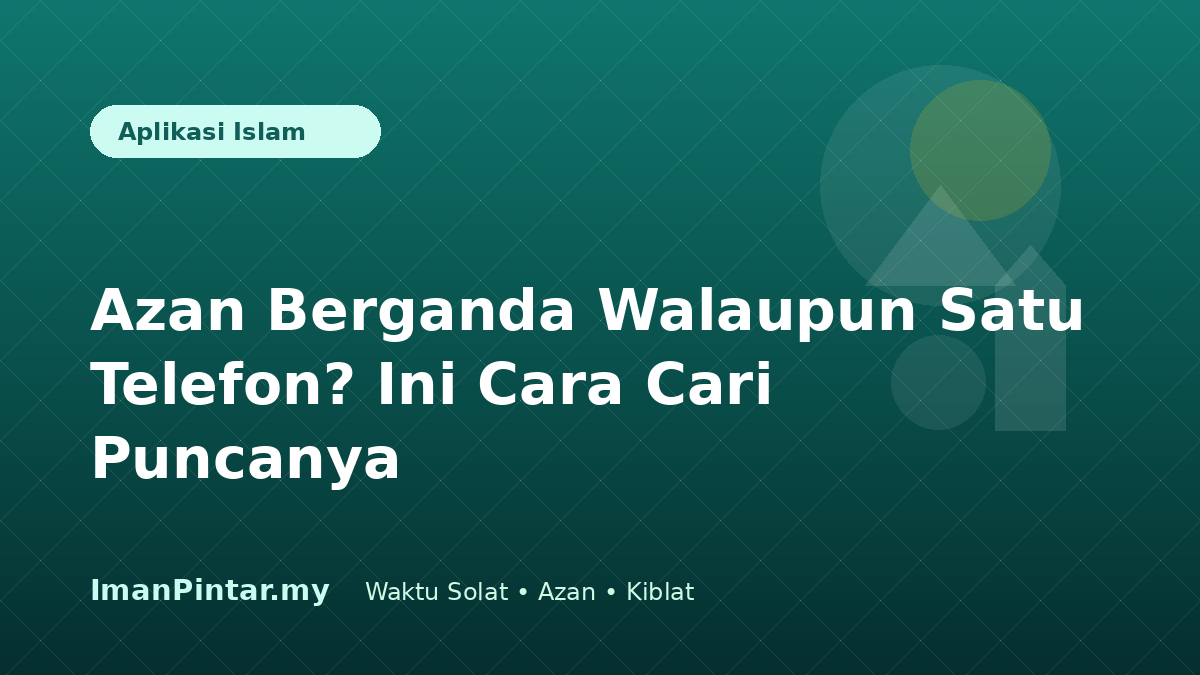 Foto stok landskap telefon memaparkan notifikasi azan berganda