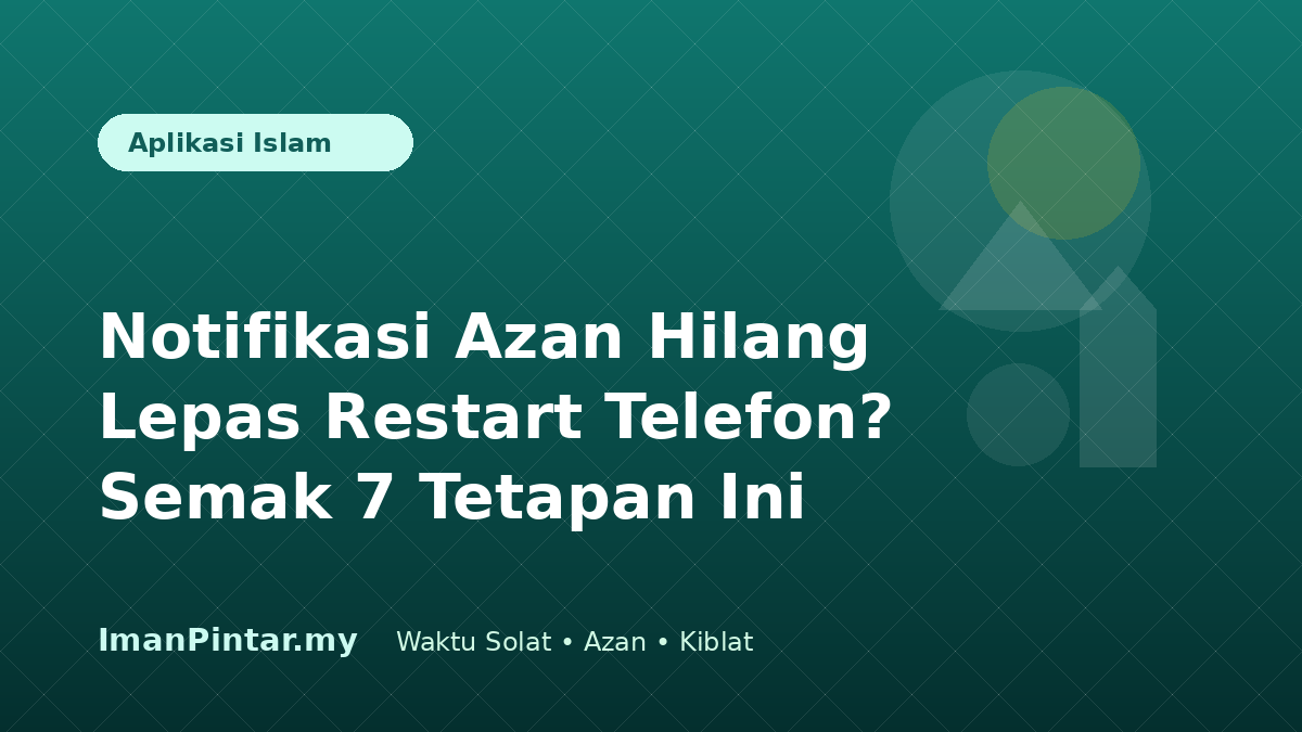 Foto stok landskap pengguna Muslim menyemak notifikasi azan selepas restart telefon