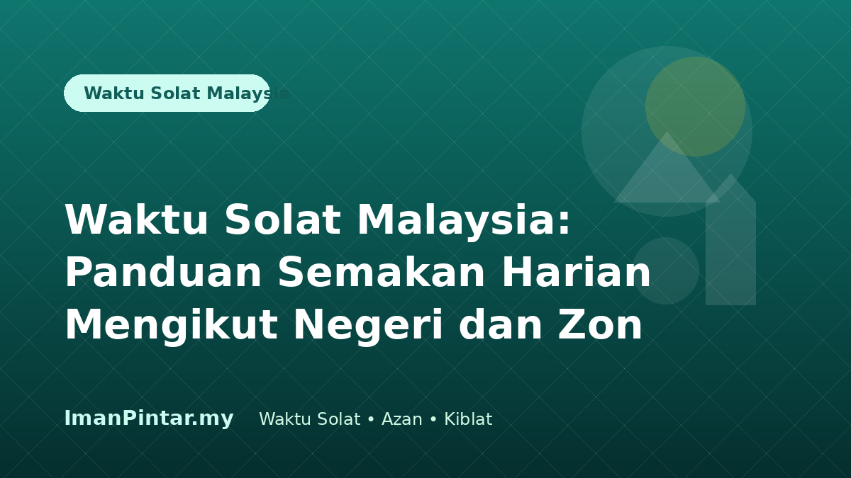 Panduan waktu solat Malaysia mengikut negeri dan zon dalam ImanPintar